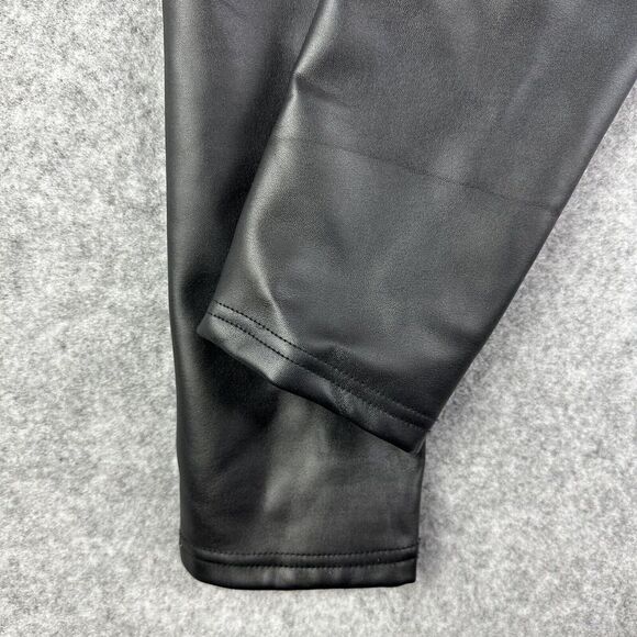 Robert Matthew Faux Leather Pants Womens M Pull On Lined Skinny City Whimsy Goth - Picture 8 of 14